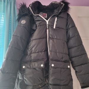 Justice black girls puffer jacket